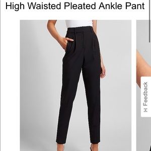 Express Womens High Waisted Pleated Ankle Pant